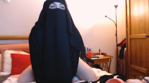 Arab Milf Wearing Hijab Rides Dildo Arab Milf Wearing Hijab Rides Dildo